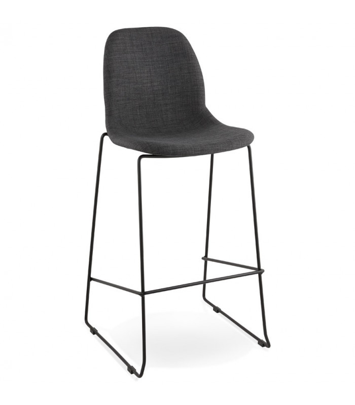 Tabouret de bar design gris foncé en tissu Burbidge