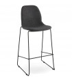 Tabouret de bar design gris foncé en tissu Burbidge