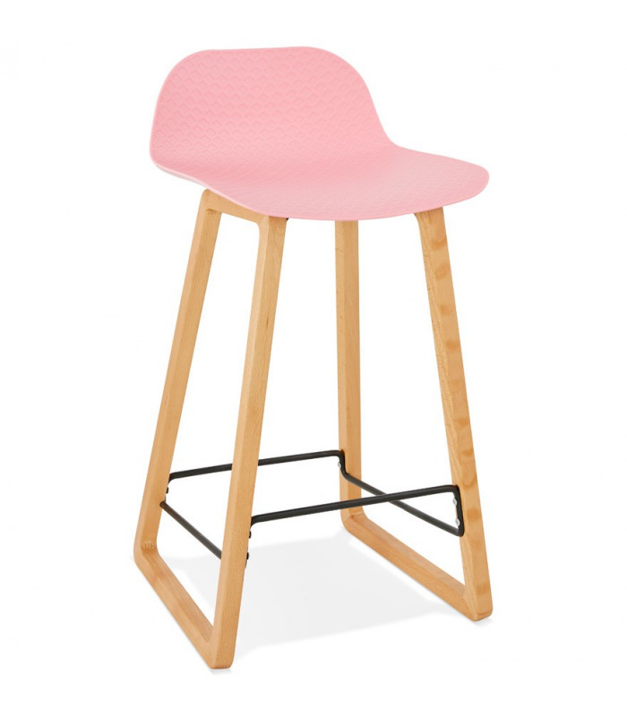 Tabouret de bar design rose en plastique Allegra