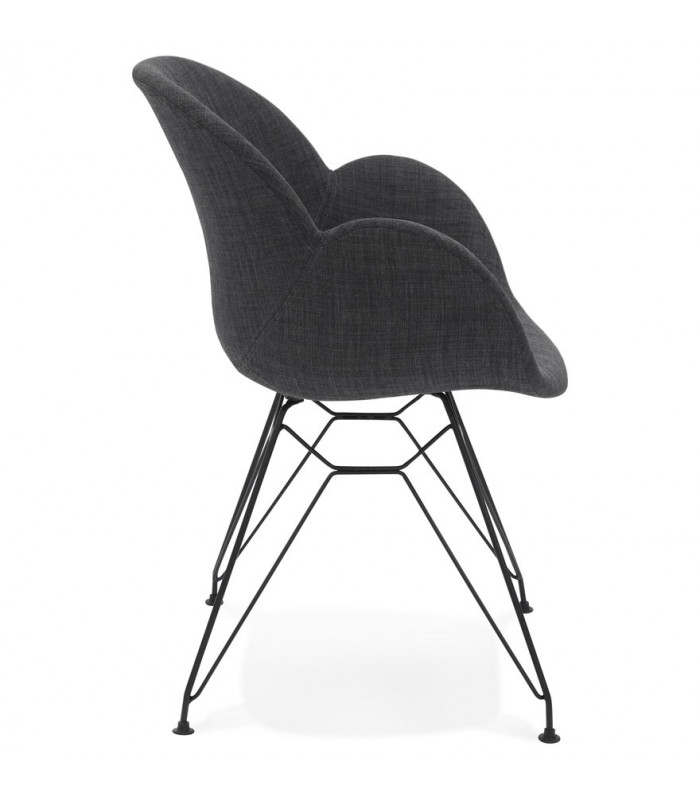 Fauteuil design gris foncé en tissu Concord