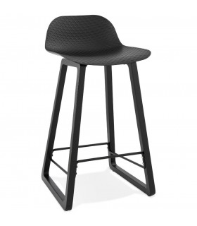 Tabouret de bar design noir en plastique Hoopla Mini