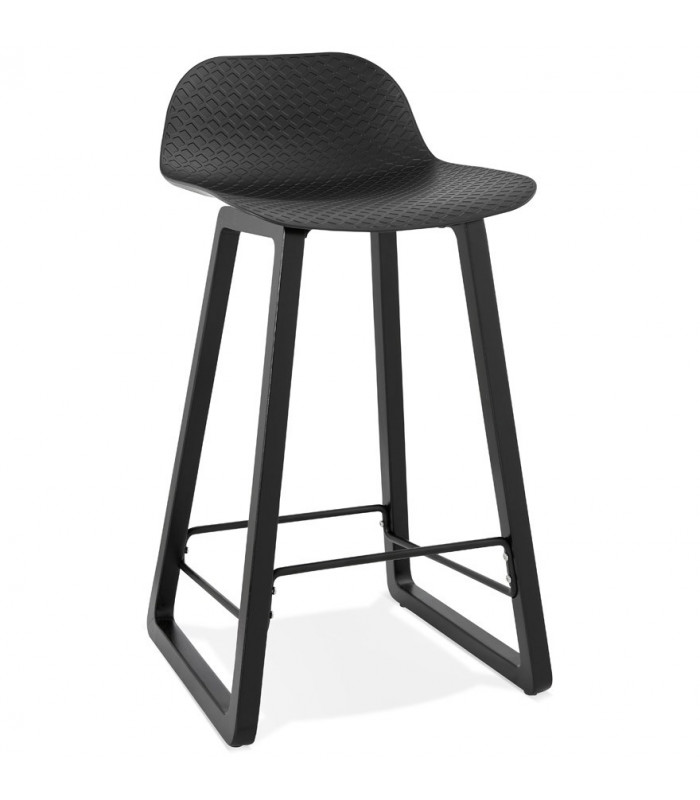 Tabouret de bar design noir en plastique Hoopla Mini