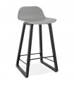 Tabouret de bar design gris en plastique Hoopla Mini