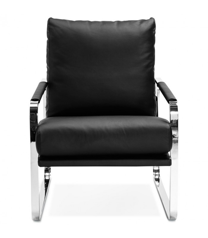 Fauteuil design noir en similicuir Adams
