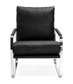 Fauteuil design noir en similicuir Adams