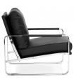 Fauteuil design noir en similicuir Adams
