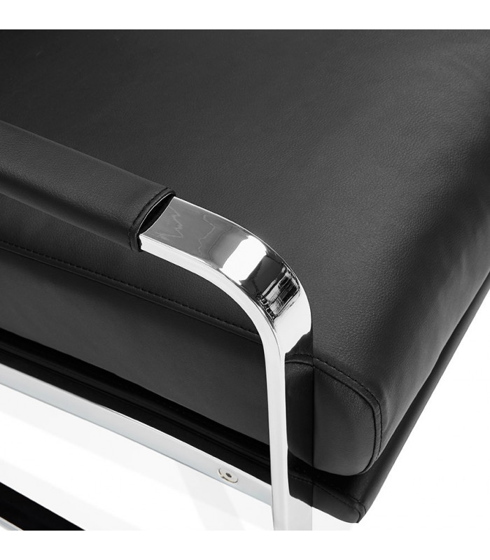 Fauteuil design noir en similicuir Adams