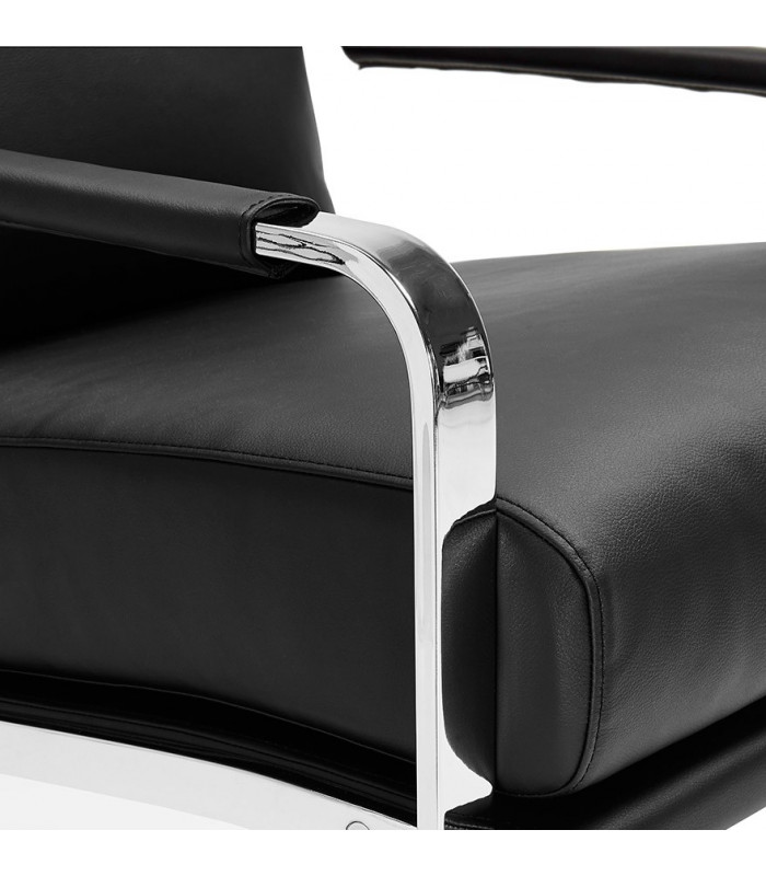 Fauteuil design noir en similicuir Adams