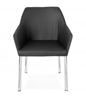 Fauteuil design noir en similicuir Gigo