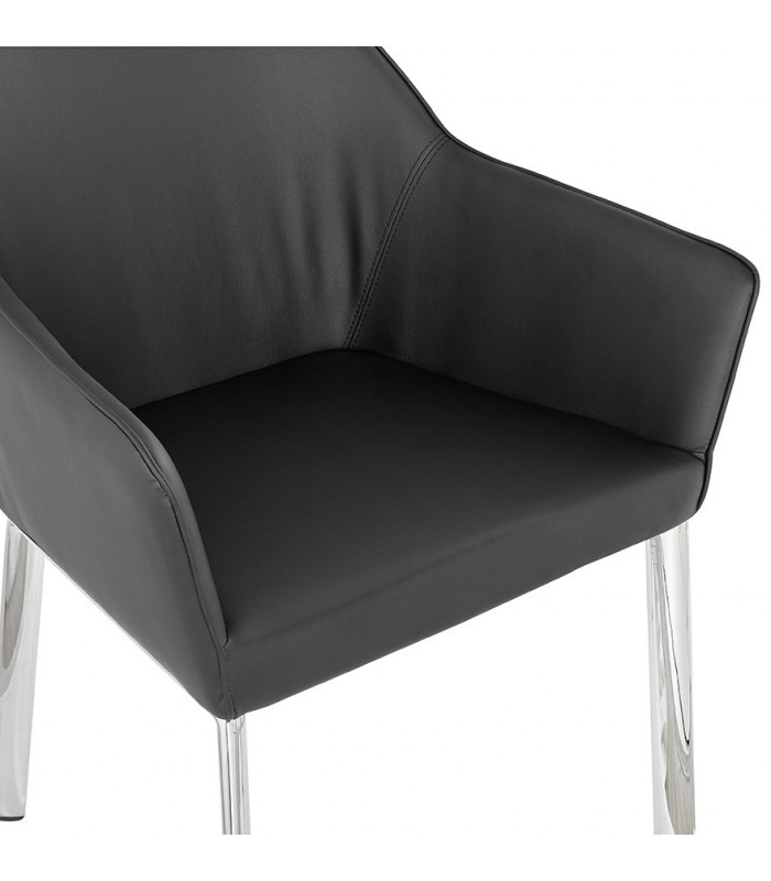 Fauteuil design noir en similicuir Gigo