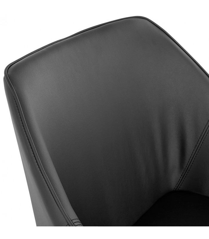 Fauteuil design noir en similicuir Gigo