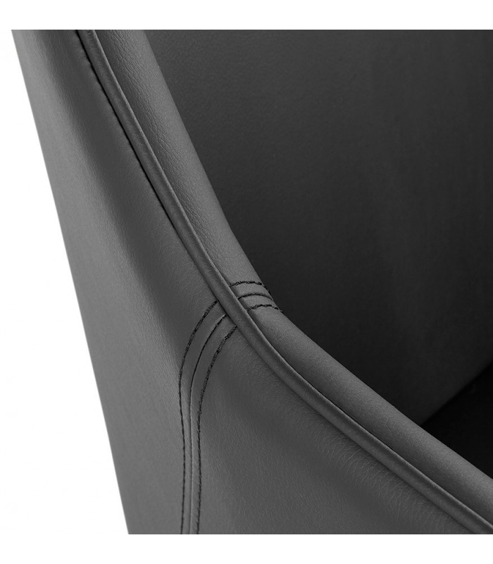 Fauteuil design noir en similicuir Gigo