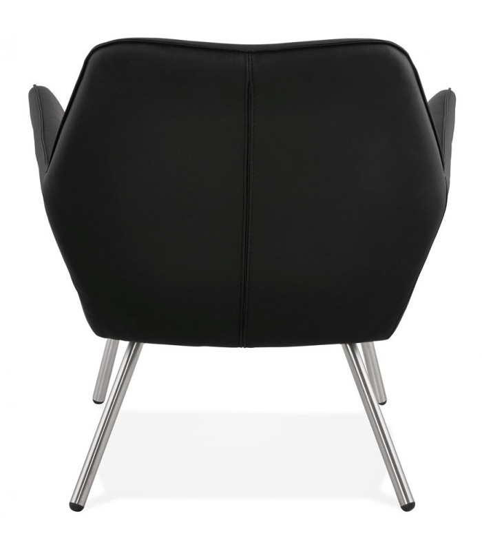 Fauteuil design noir en similicuir Grove