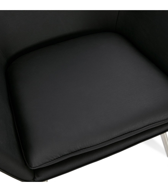 Fauteuil design noir en similicuir Grove