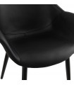 Fauteuil design noir en similicuir Henley