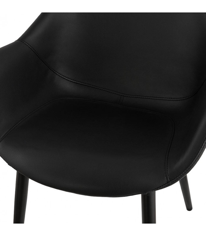 Fauteuil design noir en similicuir Henley