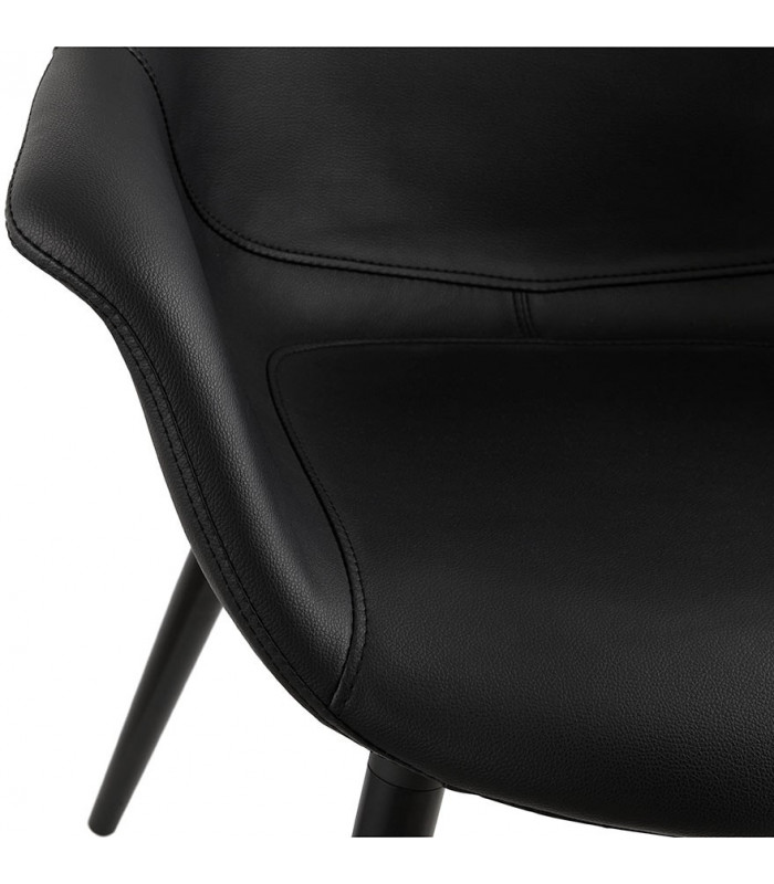 Fauteuil design noir en similicuir Henley
