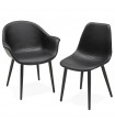 Fauteuil design noir en similicuir Henley