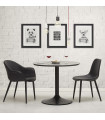Fauteuil design noir en similicuir Henley