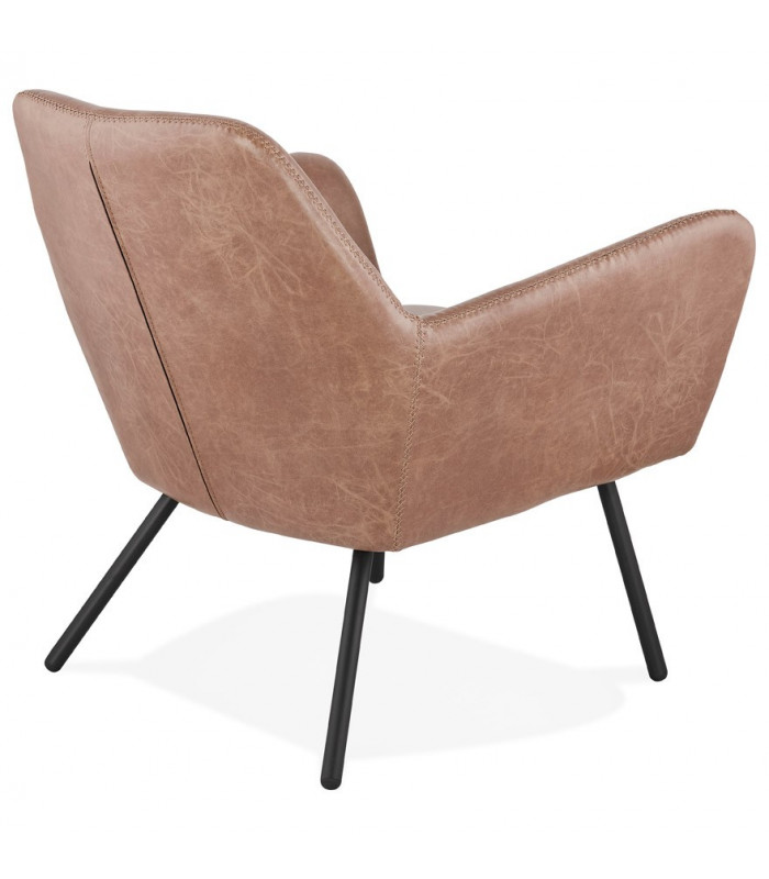 Fauteuil design marron en similicuir Grove