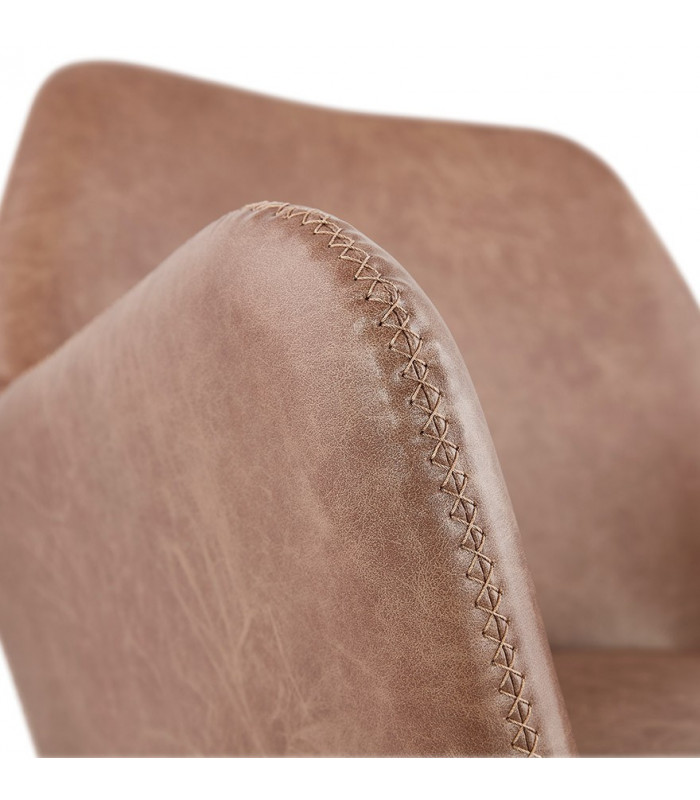 Fauteuil design marron en similicuir Grove