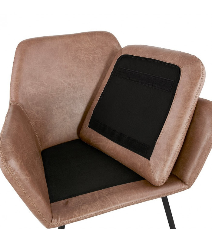 Fauteuil design marron en similicuir Grove