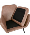 Fauteuil design marron en similicuir Grove