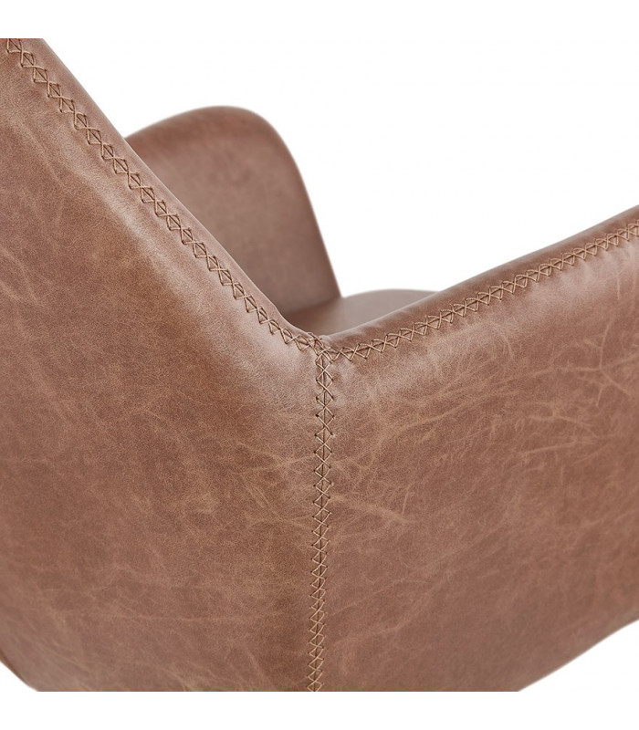 Fauteuil design marron en similicuir Grove