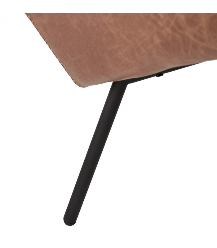 Fauteuil design marron en similicuir Grove
