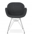 Fauteuil design gris foncé en tissu Agassi