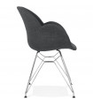Fauteuil design gris foncé en tissu Agassi