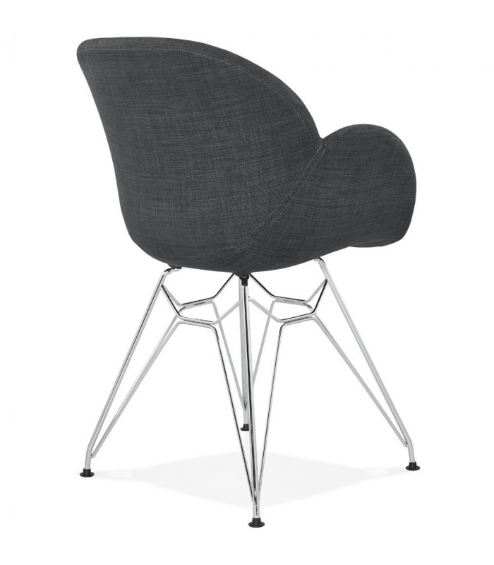 Fauteuil design gris foncé en tissu Agassi