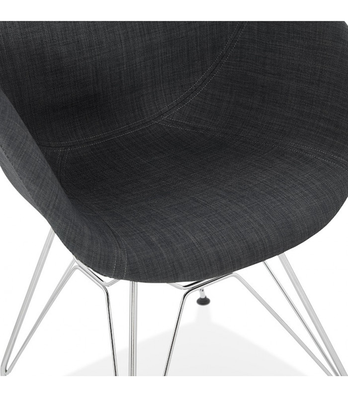 Fauteuil design gris foncé en tissu Agassi