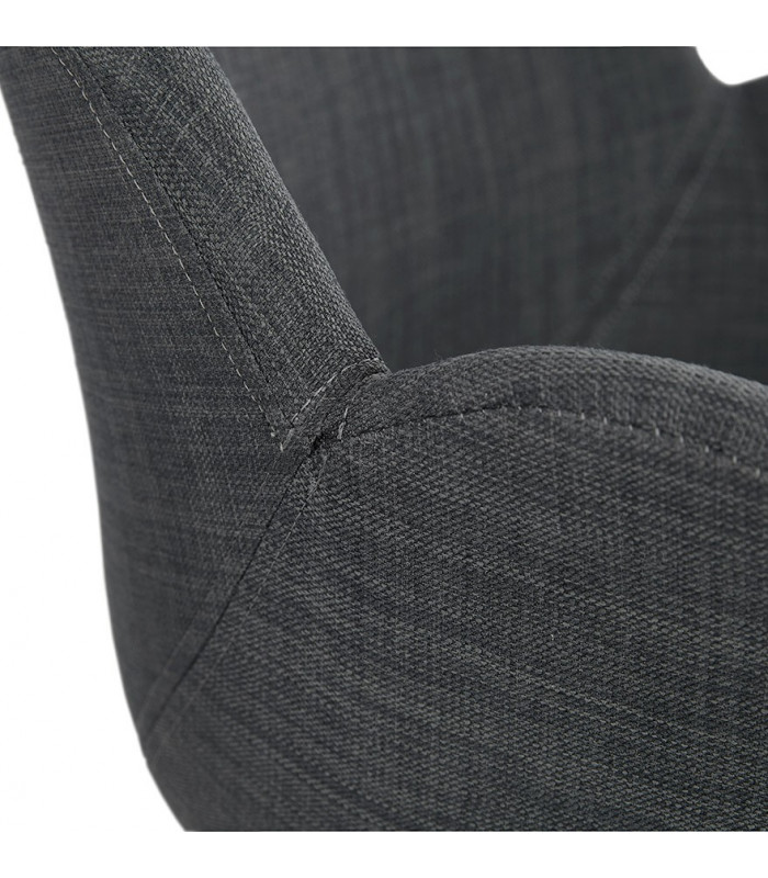Fauteuil design gris foncé en tissu Agassi