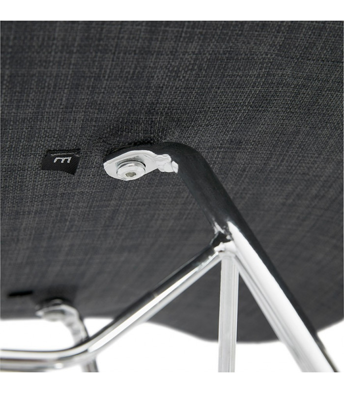Fauteuil design gris foncé en tissu Agassi