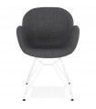 Fauteuil design gris foncé en tissu Gianna