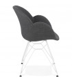 Fauteuil design gris foncé en tissu Gianna
