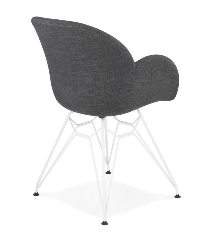 Fauteuil design gris foncé en tissu Gianna