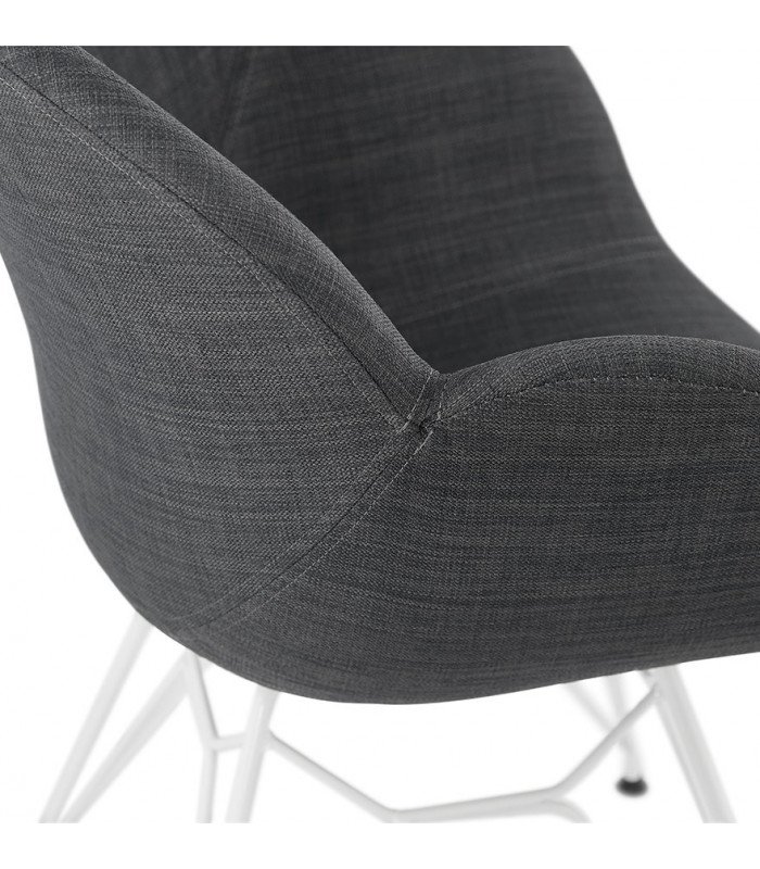 Fauteuil design gris foncé en tissu Gianna