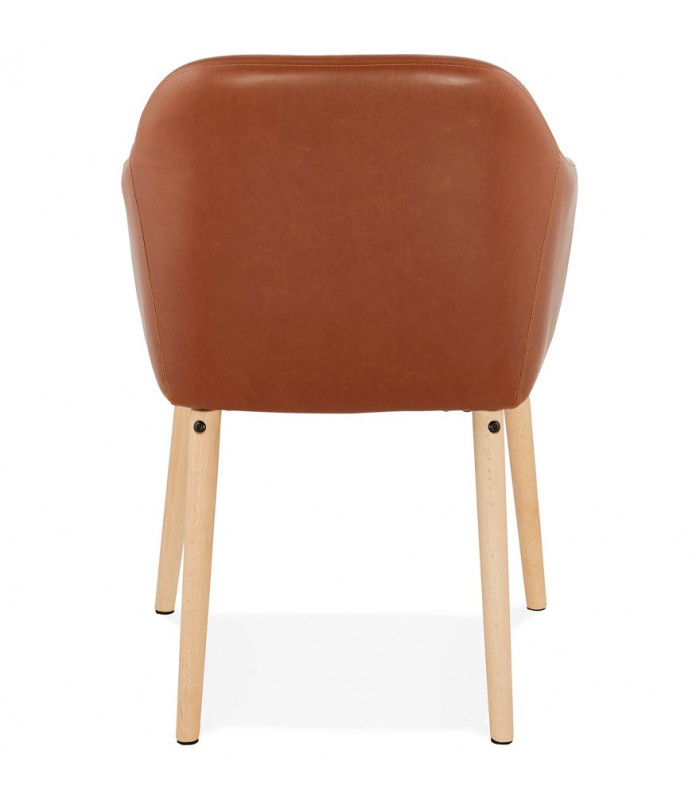 Fauteuil design marron en similicuir Hansen