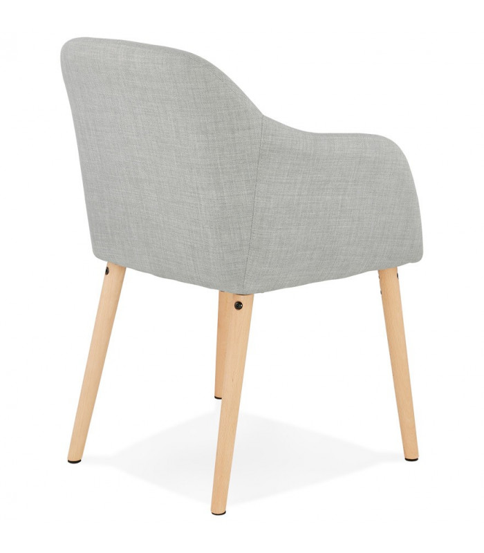 Fauteuil design gris en tissu Ikos