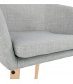 Fauteuil design gris en tissu Ikos