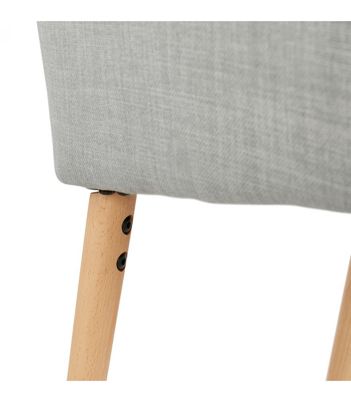 Fauteuil design gris en tissu Ikos