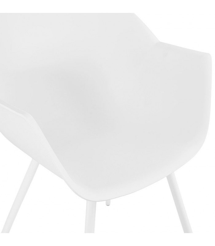 Fauteuil design blanc en plastique Nadina