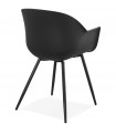 Fauteuil design noir en plastique Nadina