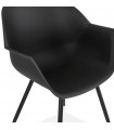 Fauteuil design noir en plastique Nadina