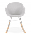 Fauteuil design gris clair en tissu Ozias