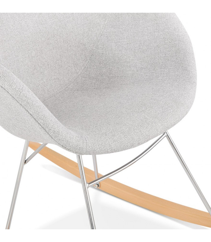 Fauteuil design gris clair en tissu Ozias