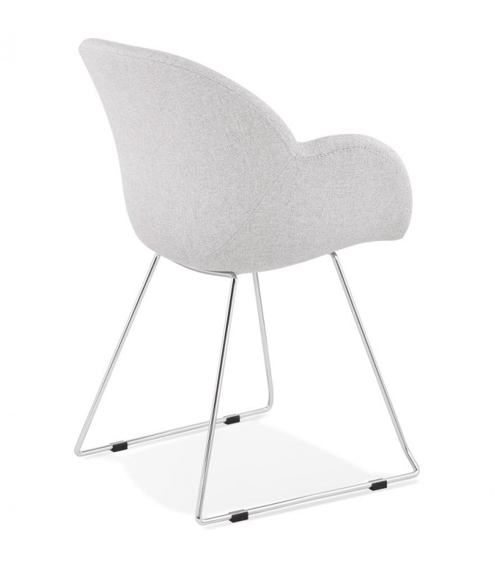 Fauteuil design gris clair en tissu Ortona