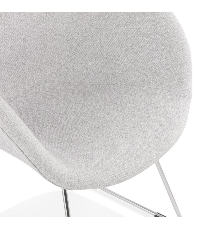 Fauteuil design gris clair en tissu Ortona